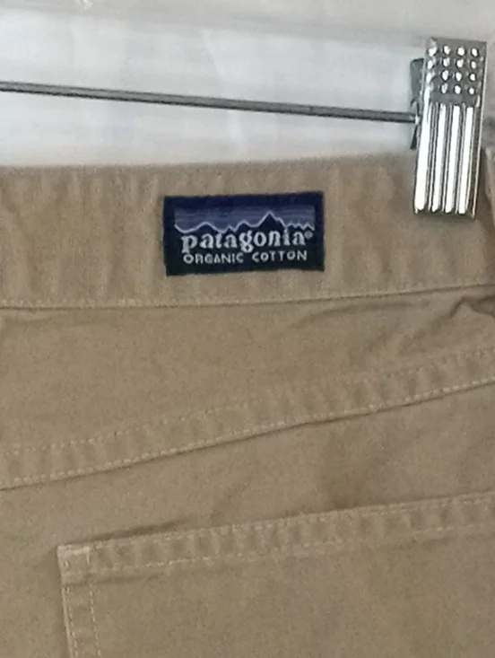 Organic Cotton Patagonia Khaki Casual Shorts 4 Outdoor Hiking Pockets Fishing - Picture 3 of 4
